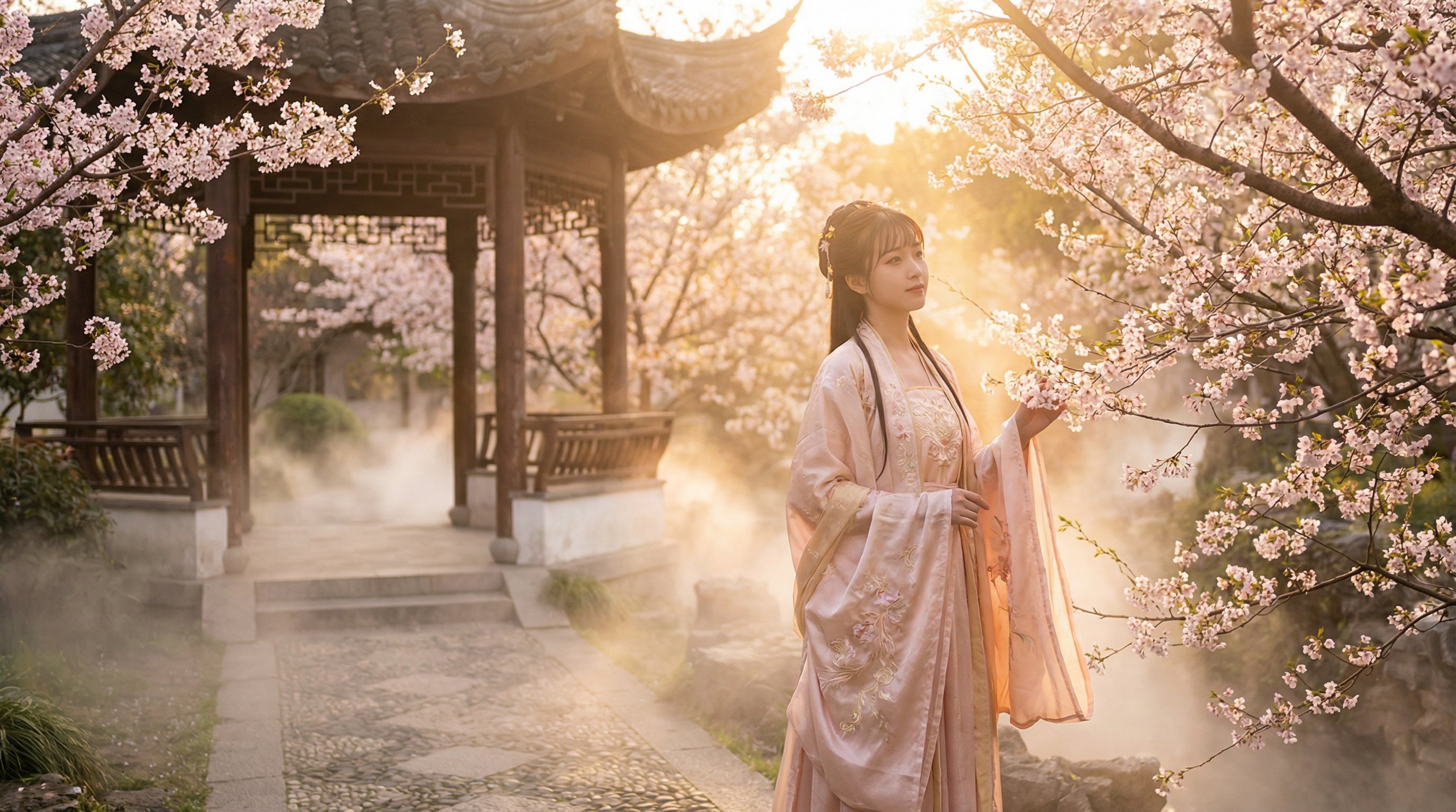 楼道偷情视频：古风汉服美少女写真